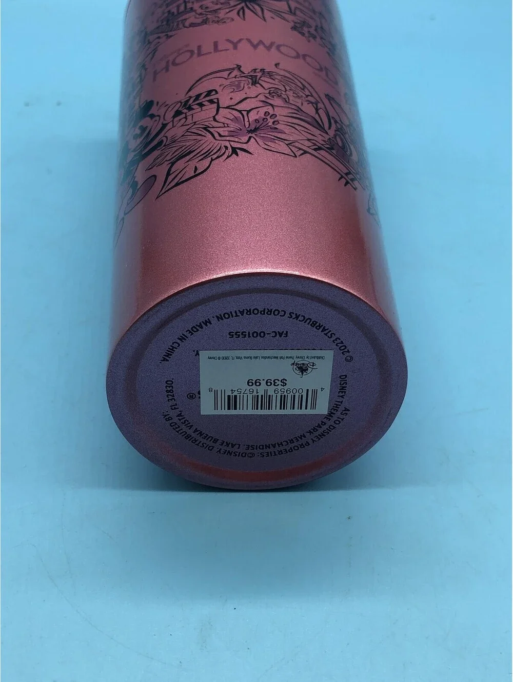 Starbucks Disney Hollywood Studios Tumbler Travel Pink Stainless Steel Straw Lid